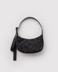 Small Nylon Crescent Bag - Charcoal Ditsy Floral
