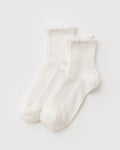 Lettuce Edge Sock Set of 2 - White