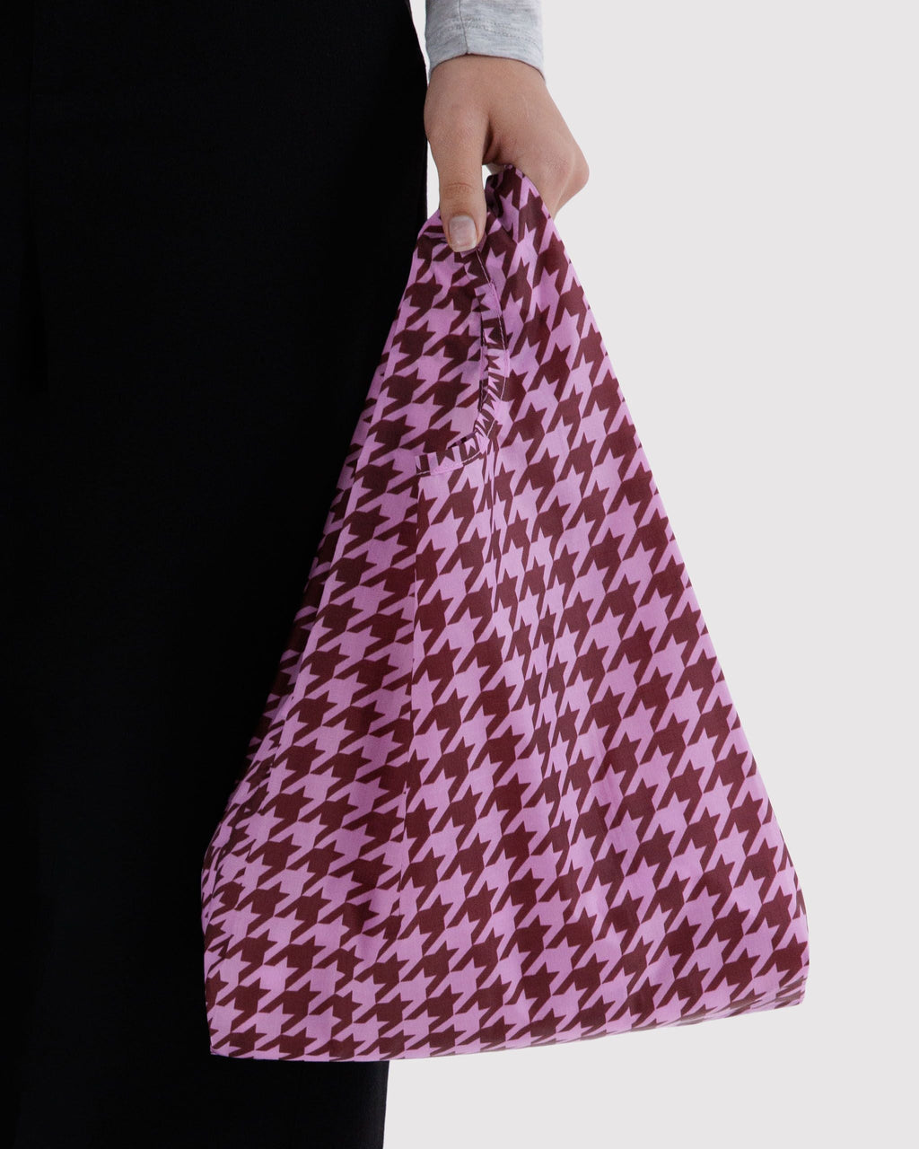 Baby Baggu in Pink Houndstooth - Reusable Everyday Carry