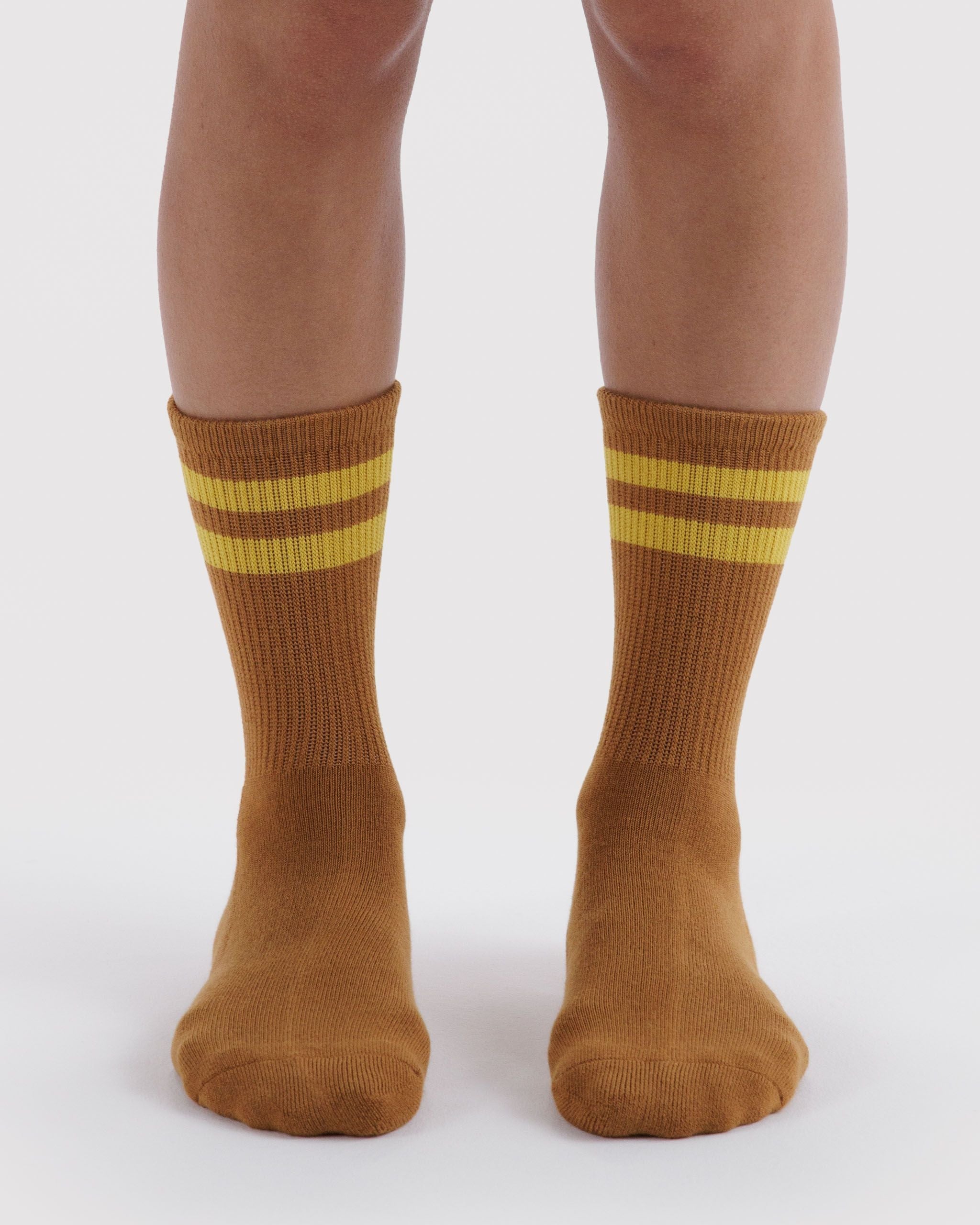 Ribbed Sock in Toffee Stripe - Comfortable Everyday Style