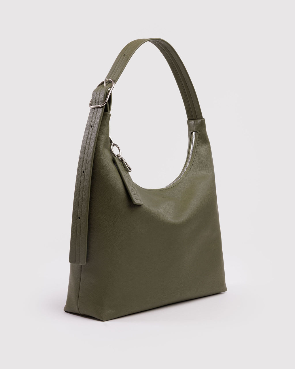 Recycled Leather Shoulder Bag in Loden - Hands Free Everyday Carry