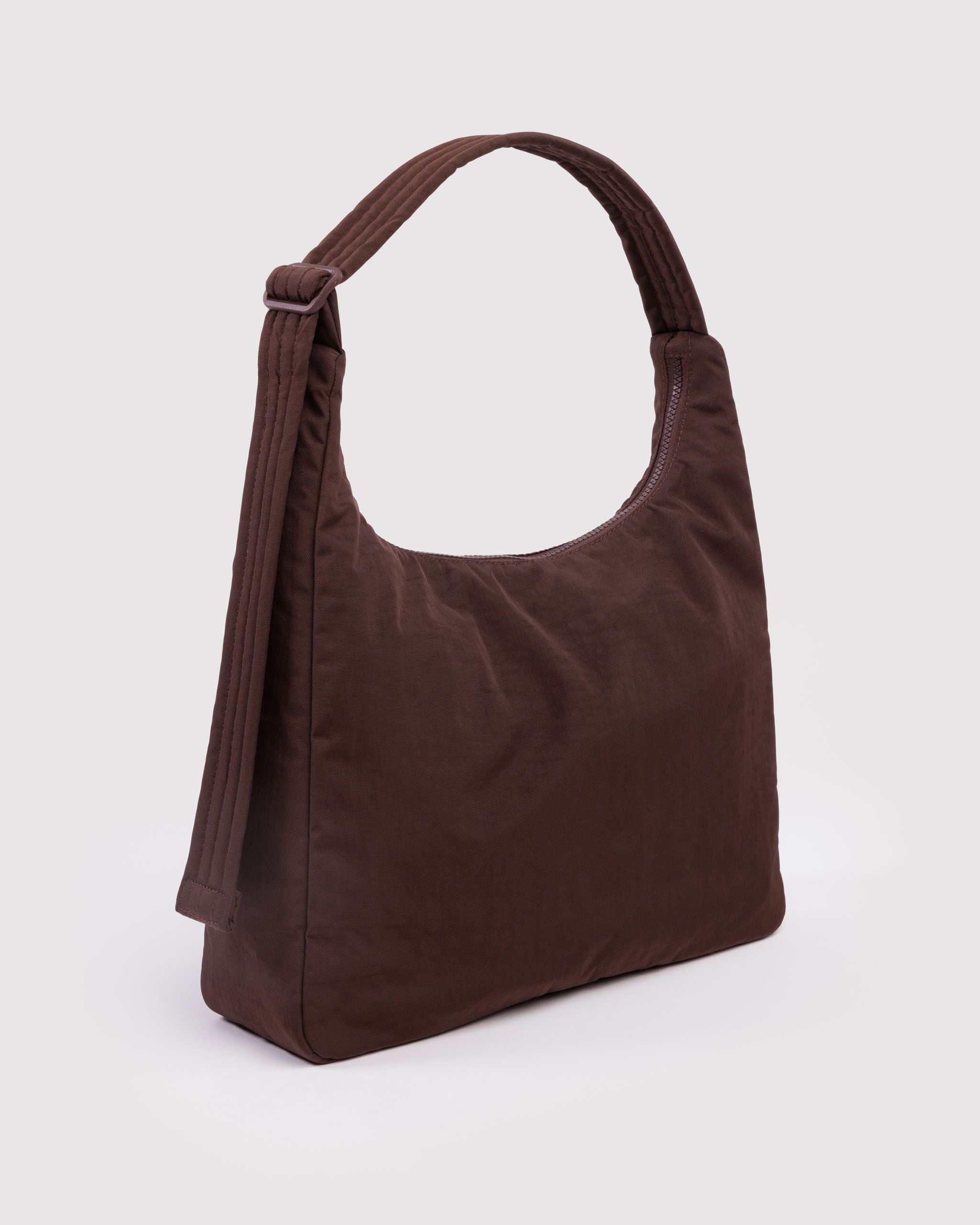 Nylon Shoulder Bag in Coffee - Hands Free Everyday Carry