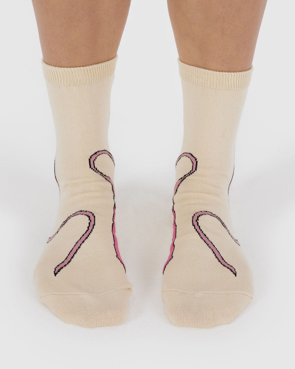 Crew Sock in Pink Bow - Comfortable Everyday Style