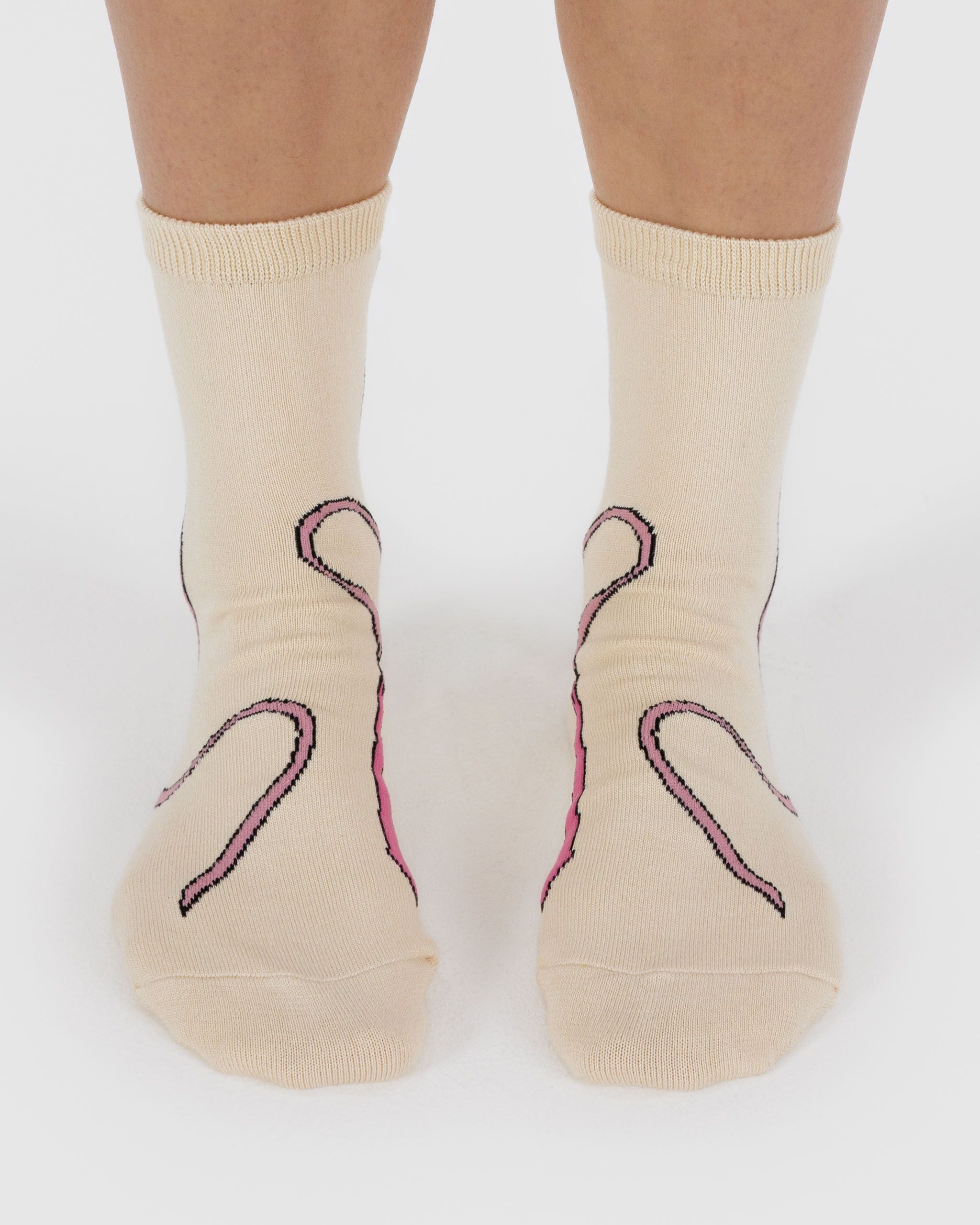 Crew Sock in Pink Bow - Comfortable Everyday Style