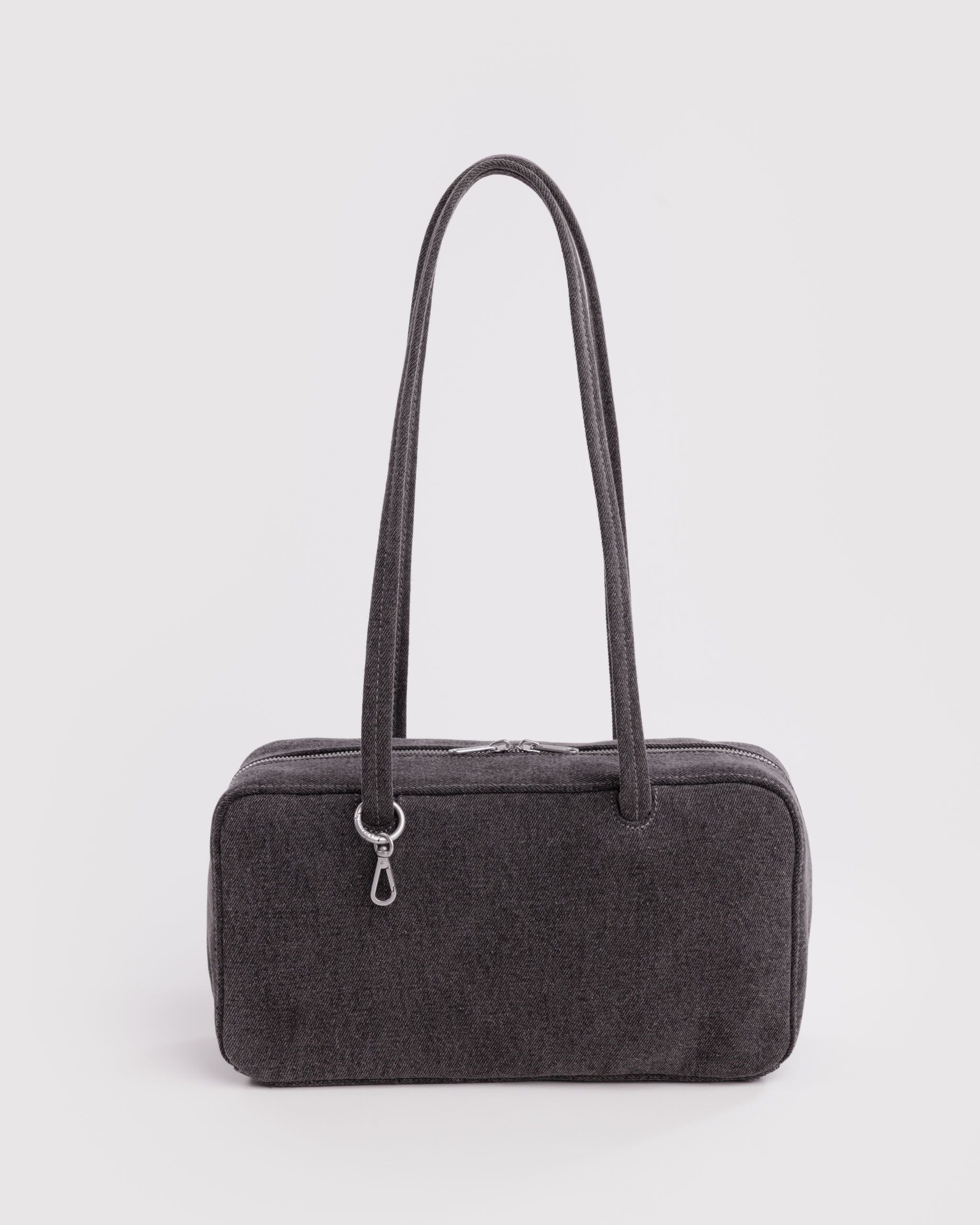 Denim Bowler Bag - Washed Black Denim