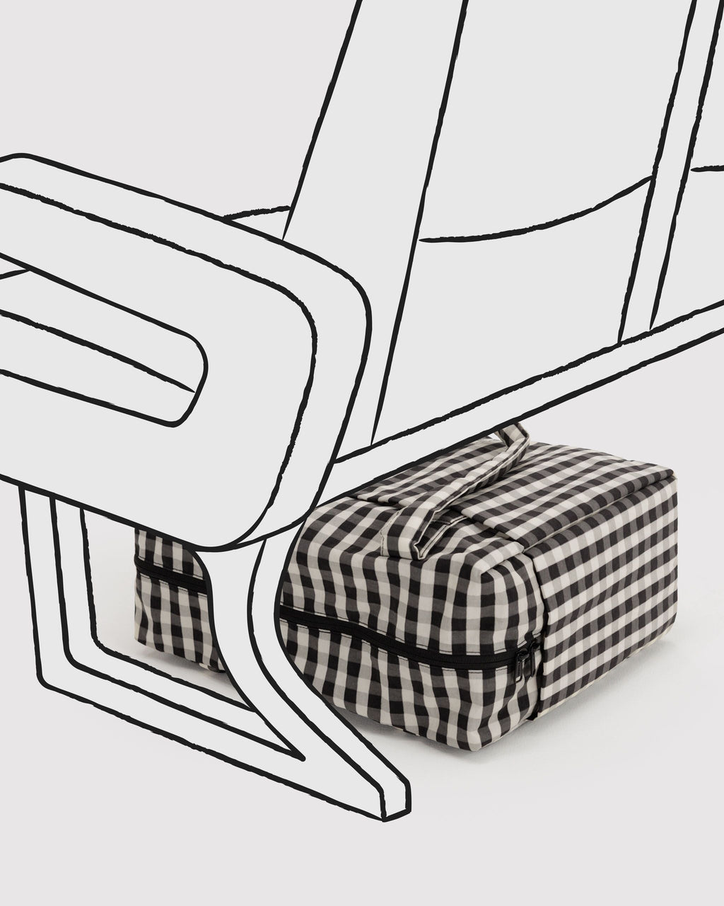 Small Cloud Carry-On in Black and Cream Gingham