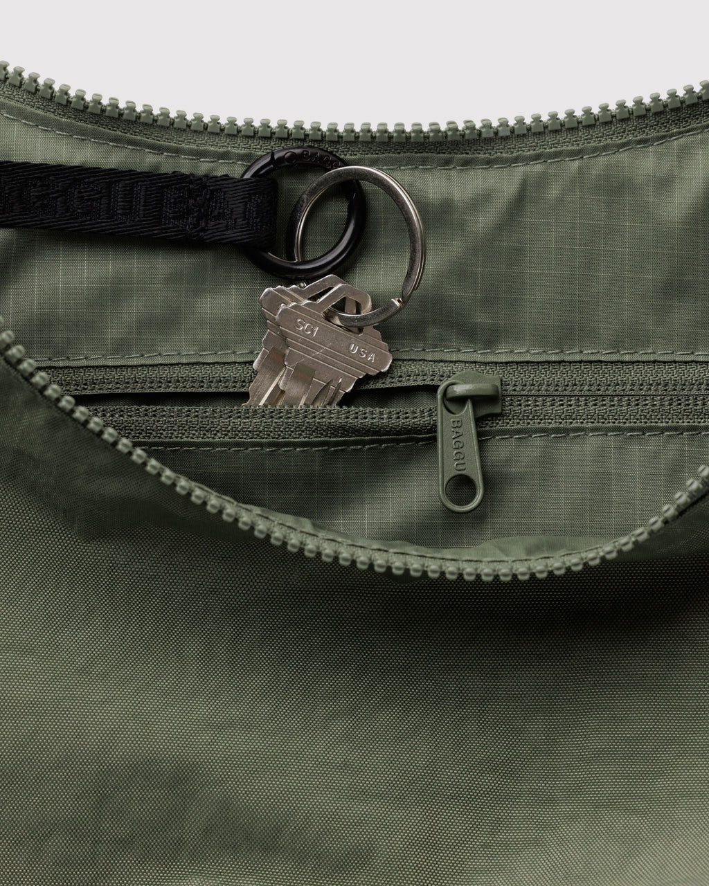 Medium Nylon Crescent Bag in Caper - Hands Free Everyday Carry
