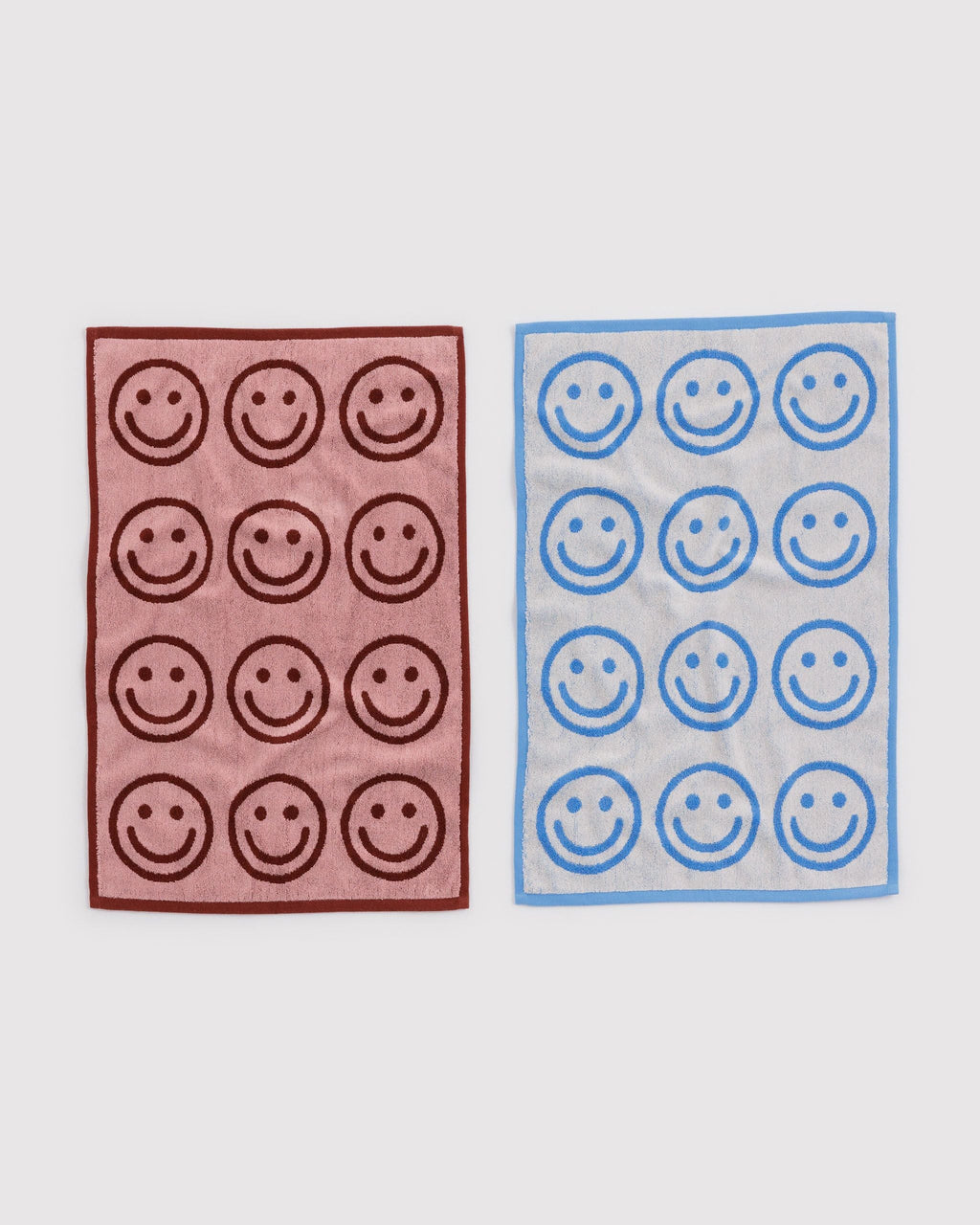 Hand Towel Set of 2 - Sky Blue and Blush Happy