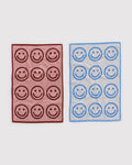 Hand Towel Set of 2 - Sky Blue and Blush Happy