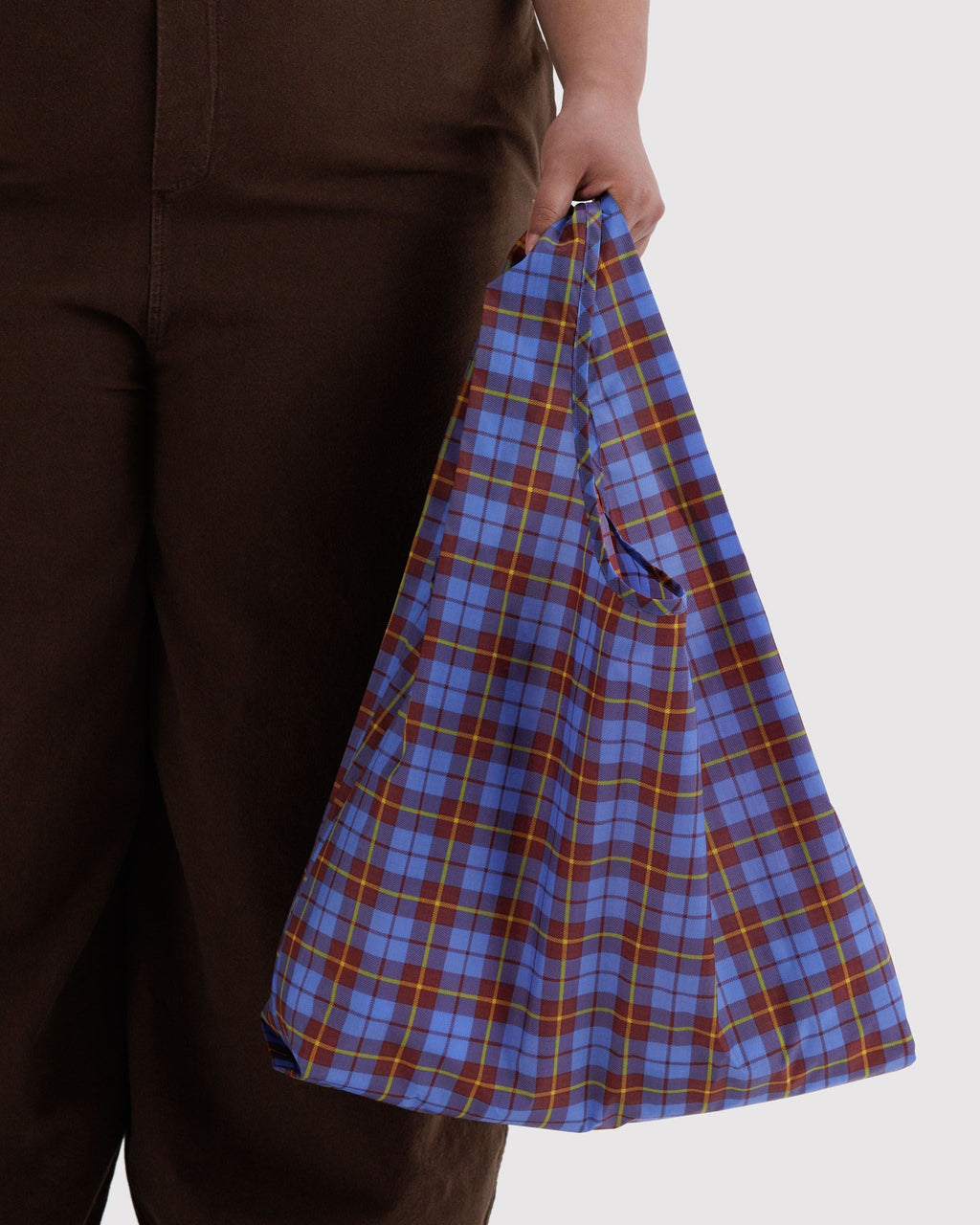 Standard Baggu in Blue Tartan - Reusable Everyday Carry