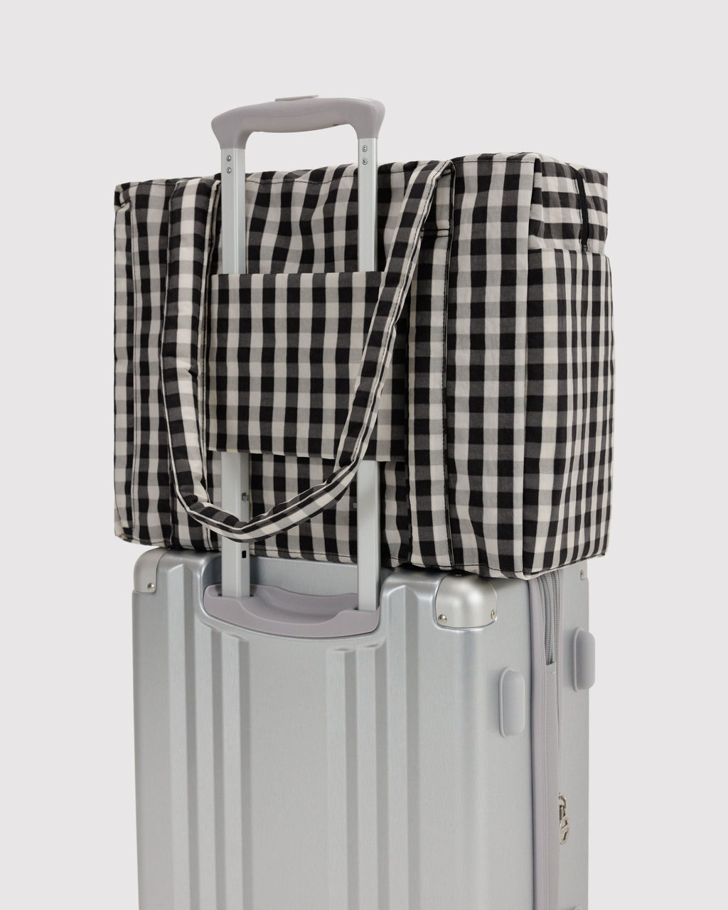 Small Cloud Carry-On in Black and Cream Gingham