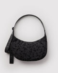 Medium Nylon Crescent Bag - Charcoal Ditsy Floral