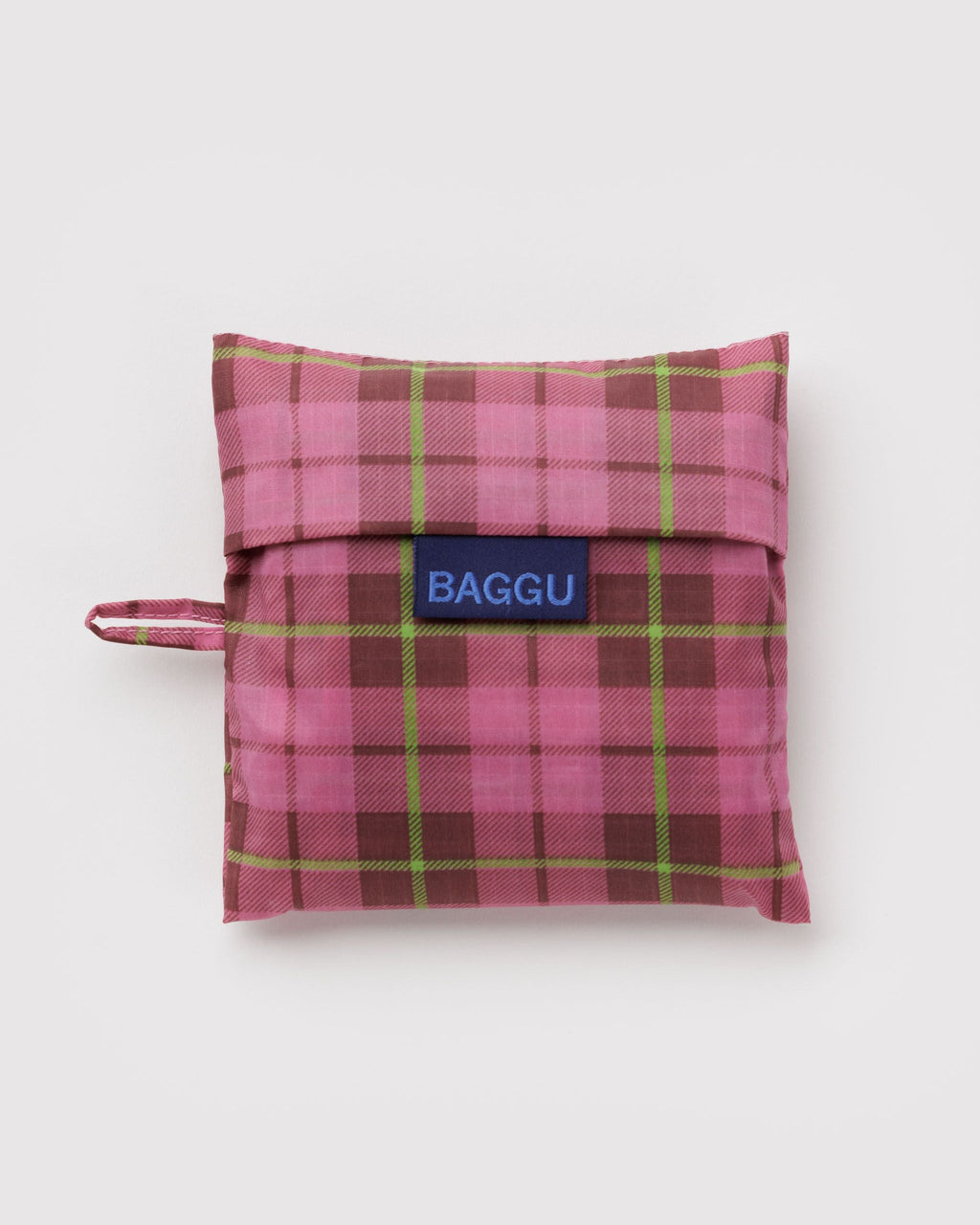 Standard Baggu in Azalea Pink Tartan - Reusable Everyday Carry