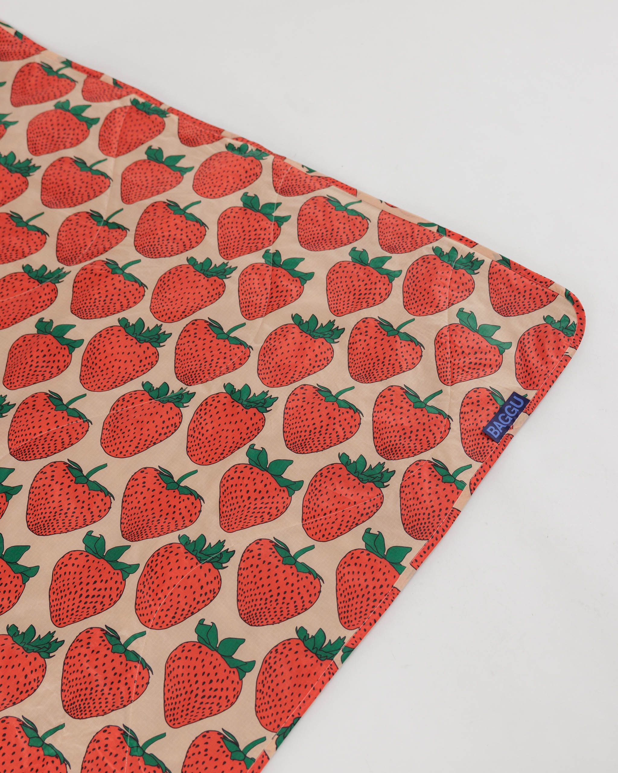 Puffy Picnic Blanket in Strawberry - Comfortable Outdoor Lounging