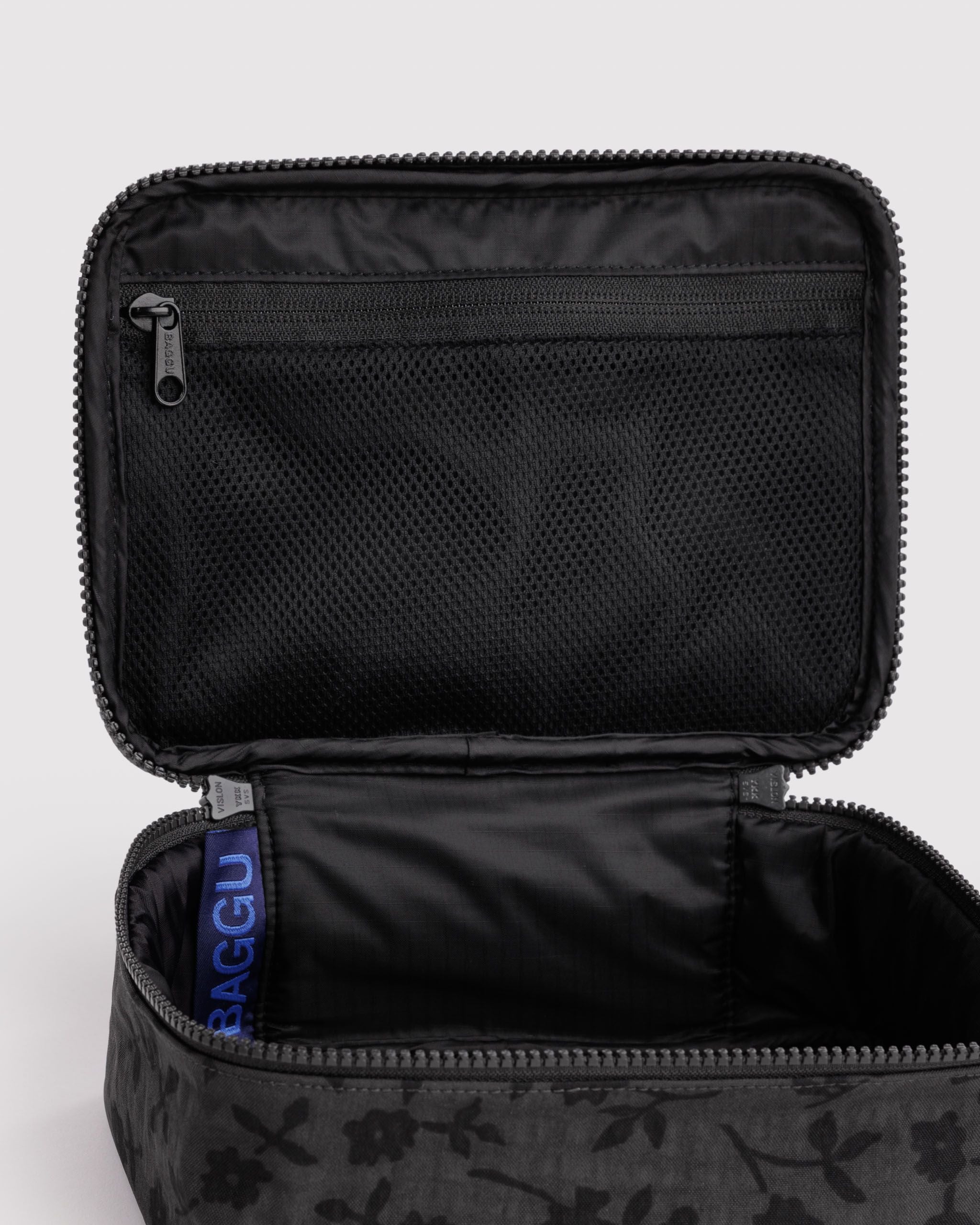 Small Cosmetic Case in Charcoal Ditsy Floral