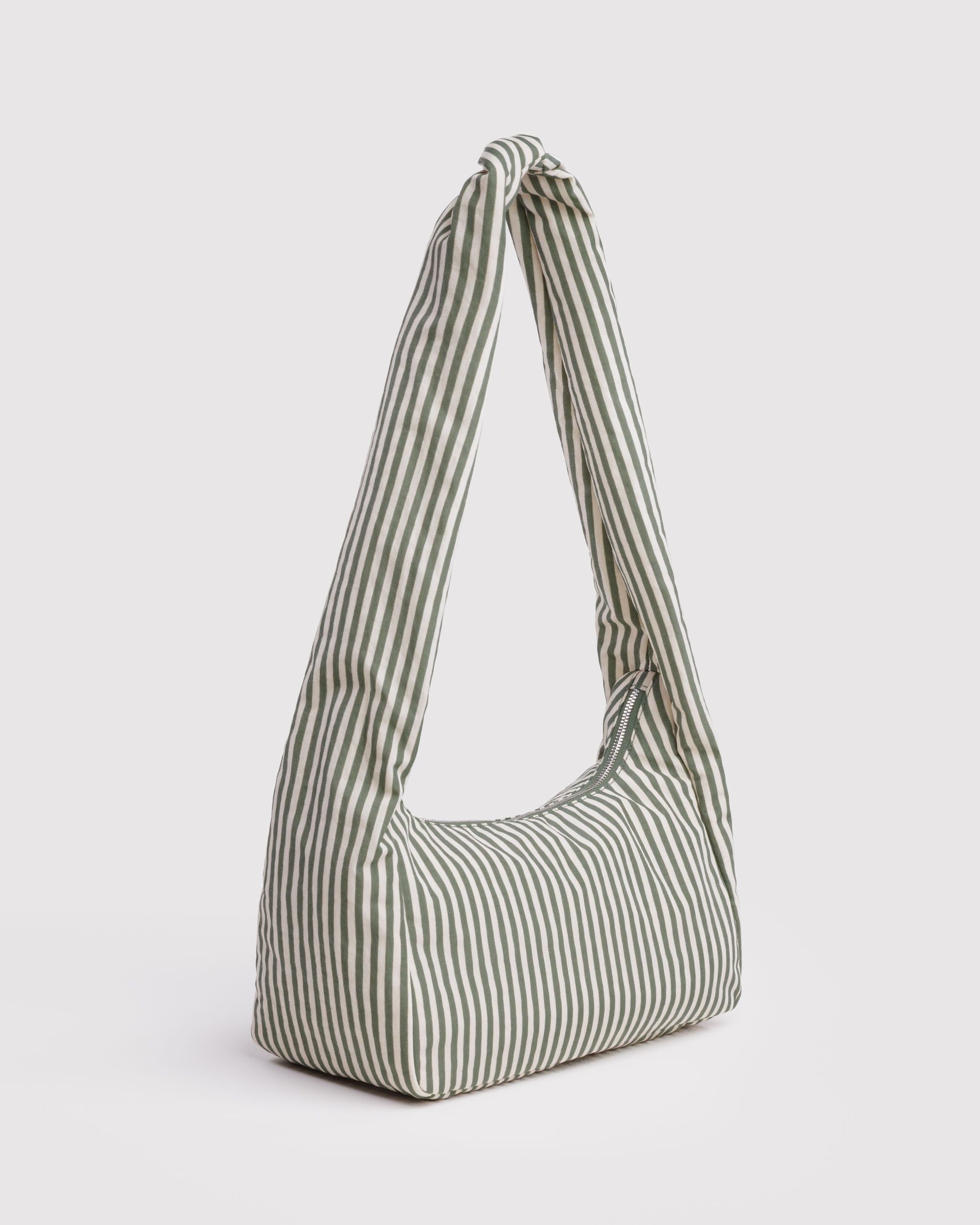 Nylon Meringue Bag in Sage Stripe - Hands Free Everyday Carry