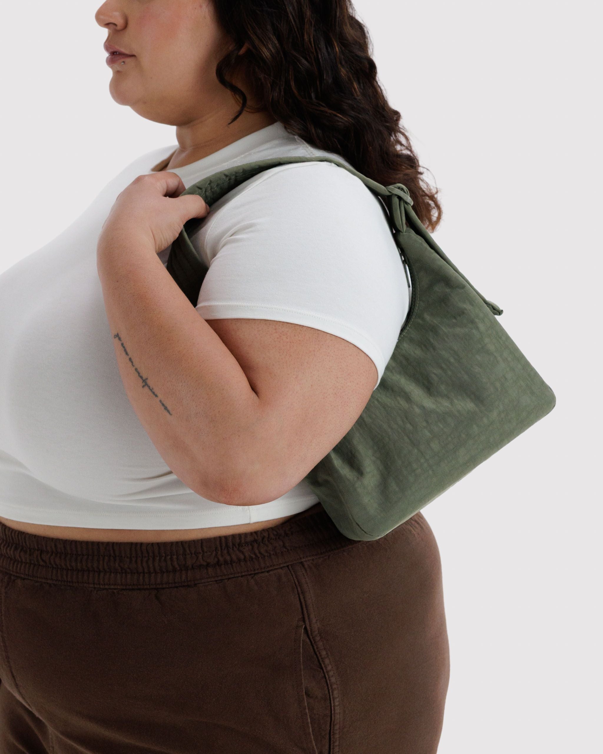 Mini Nylon Shoulder Bag in Caper - Hands Free Everyday Carry