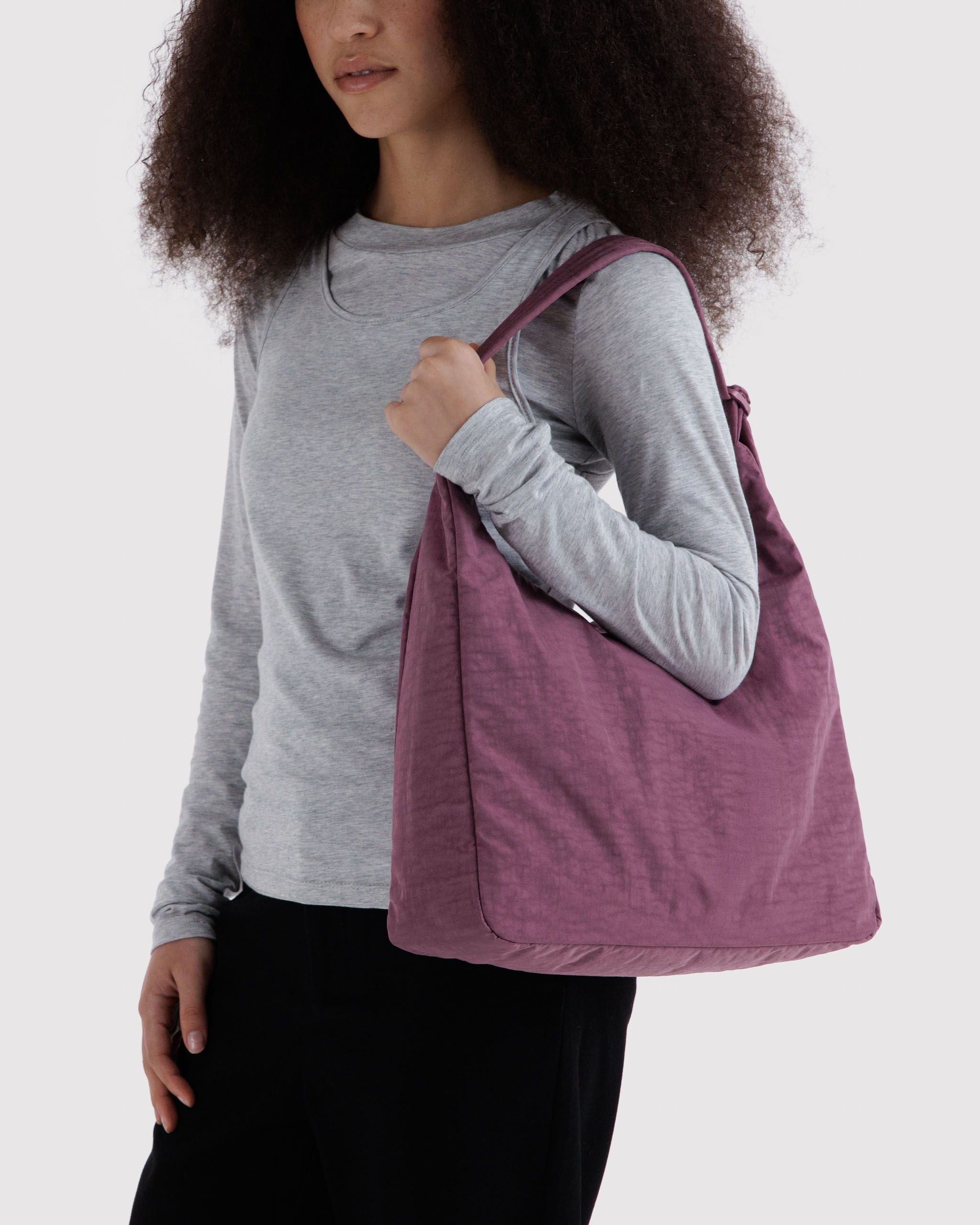 Nylon Shoulder Bag in Wild Plum - Hands Free Everyday Carry