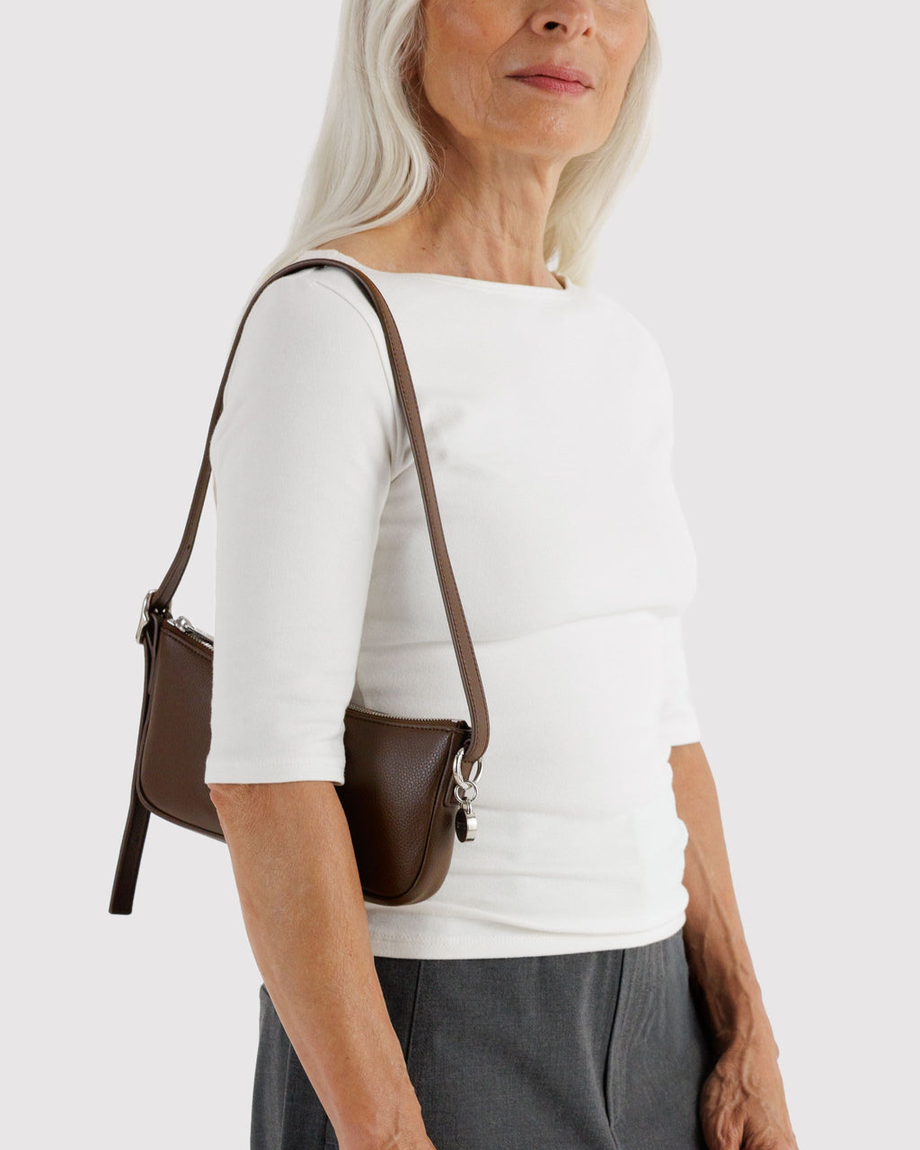 Recycled Leather Pochette in Brown - Hands Free Everyday Carry