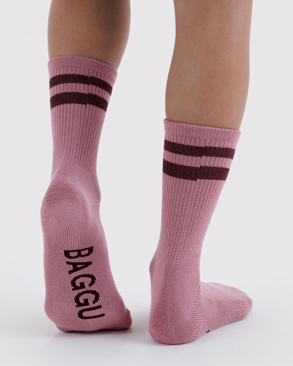 Ribbed Sock in Wild Plum Stripe - Comfortable Everyday Style