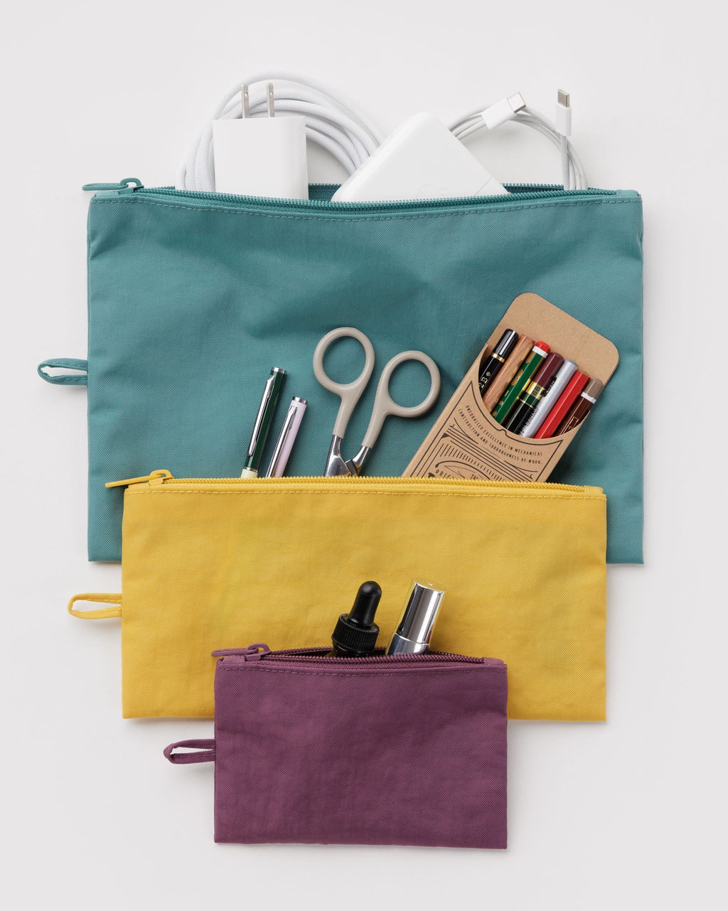 Flat Pouch Set in Jewel Mix - Easy Packing and Storage