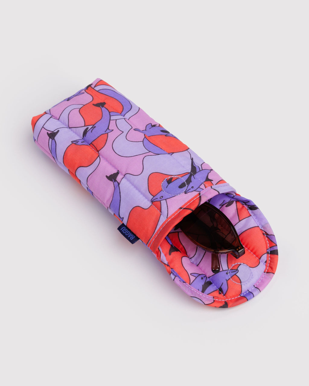 Puffy Glasses Sleeve in Dolphins - Soft Protective Storage