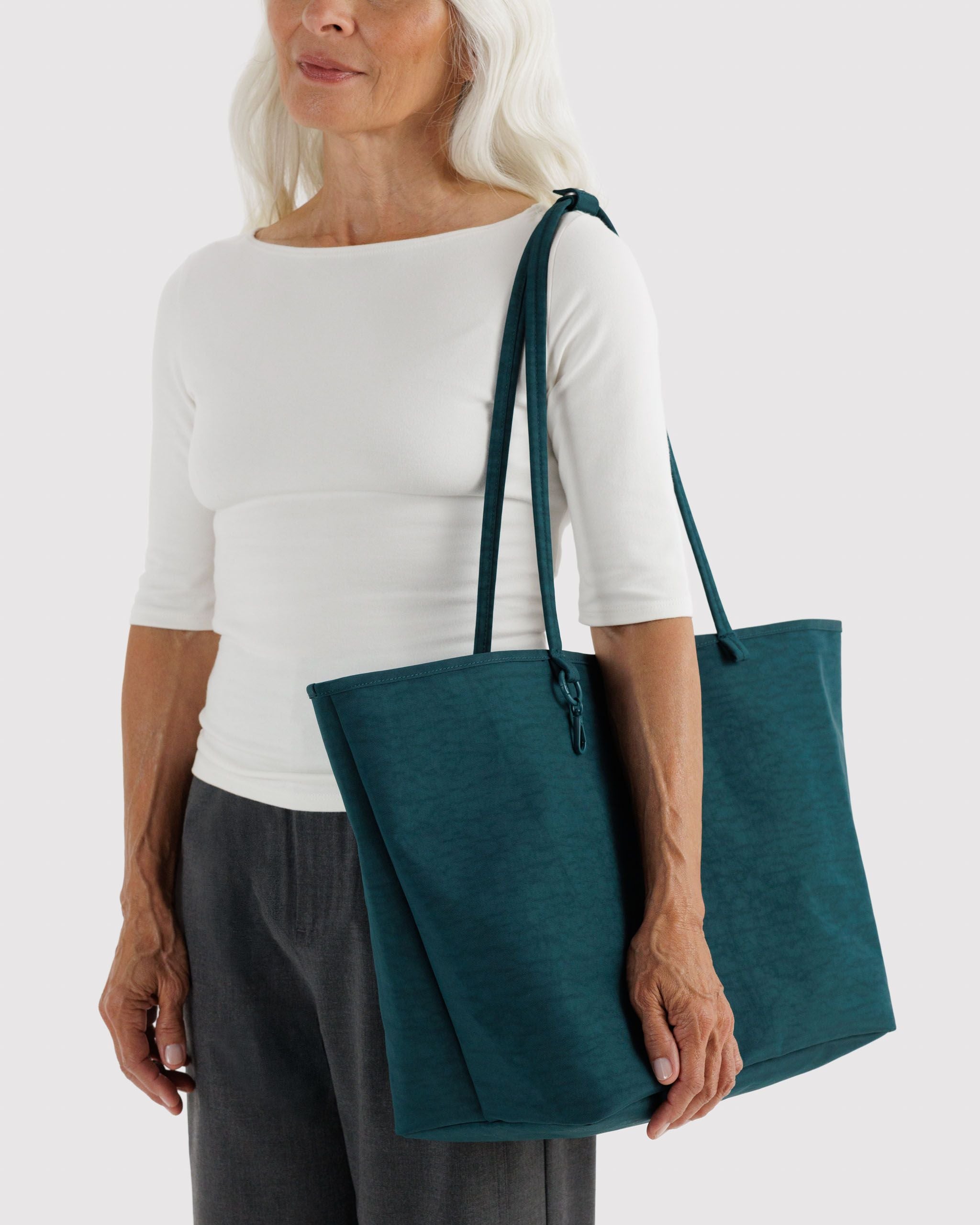 Large Nylon Reversible Tote in Deep Sea Mix - Roomy Everyday Carry