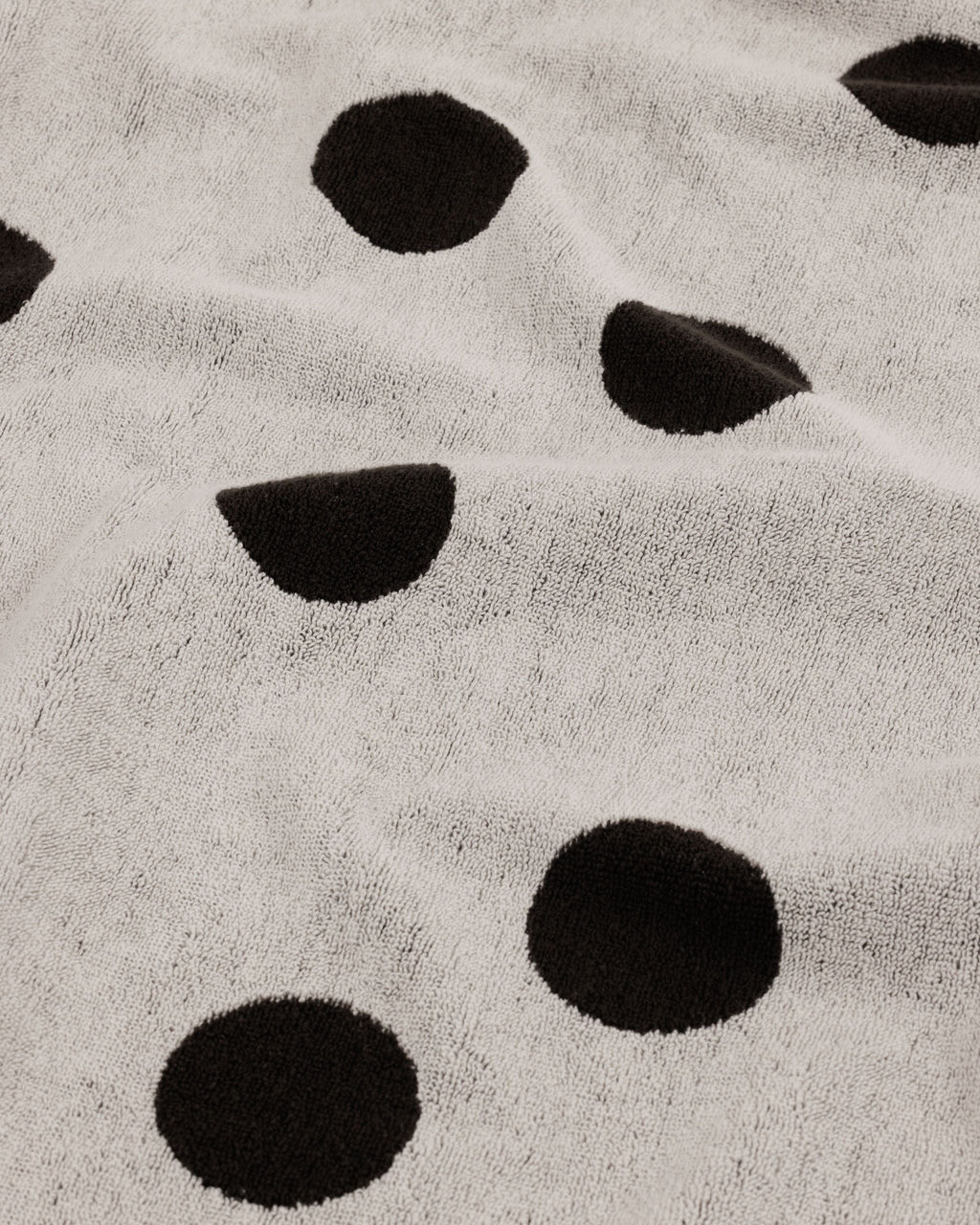 Bath Towel in Cream and Black Polka Dot - Soft Everyday Essential