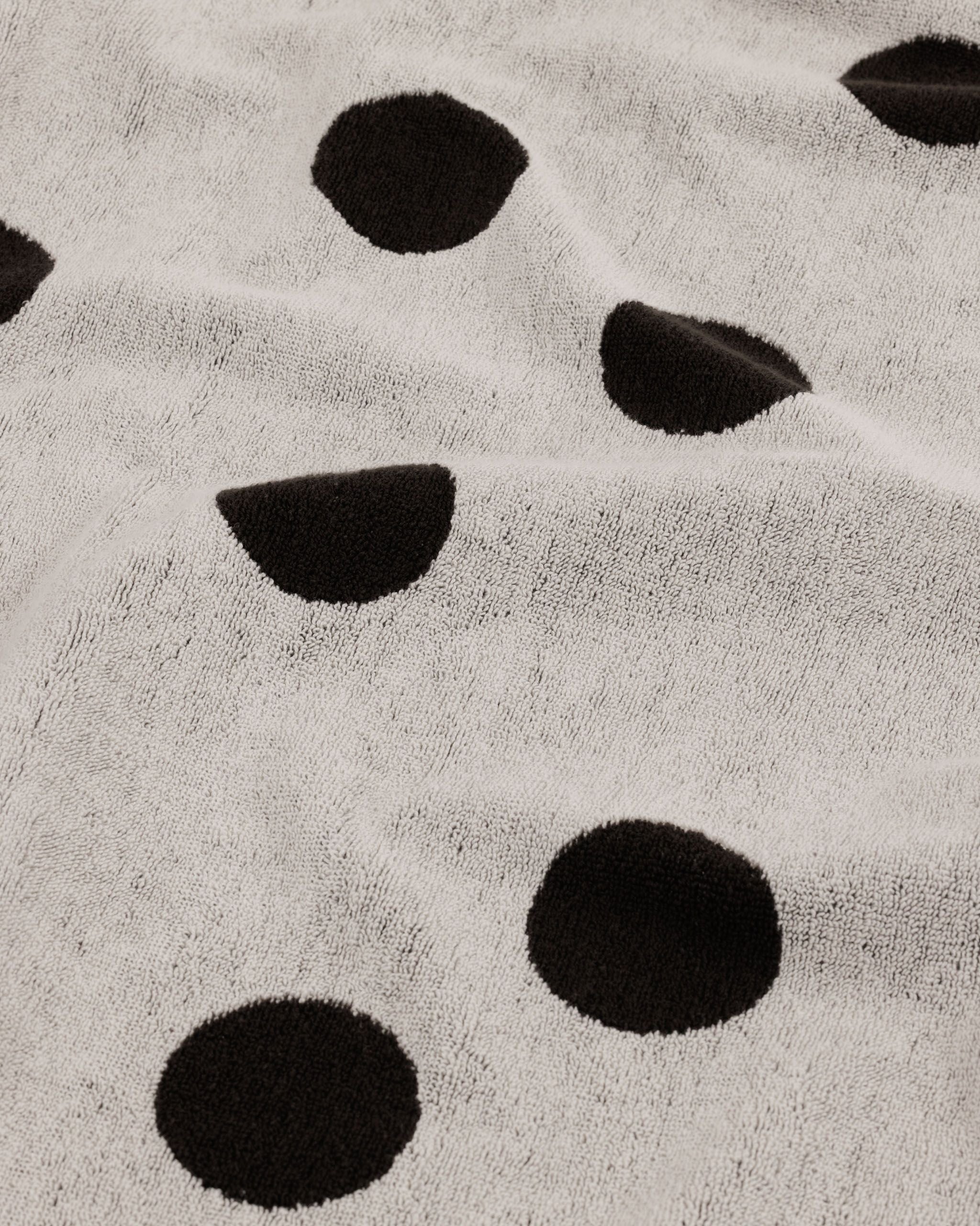 Bath Towel in Cream and Black Polka Dot - Soft Everyday Essential
