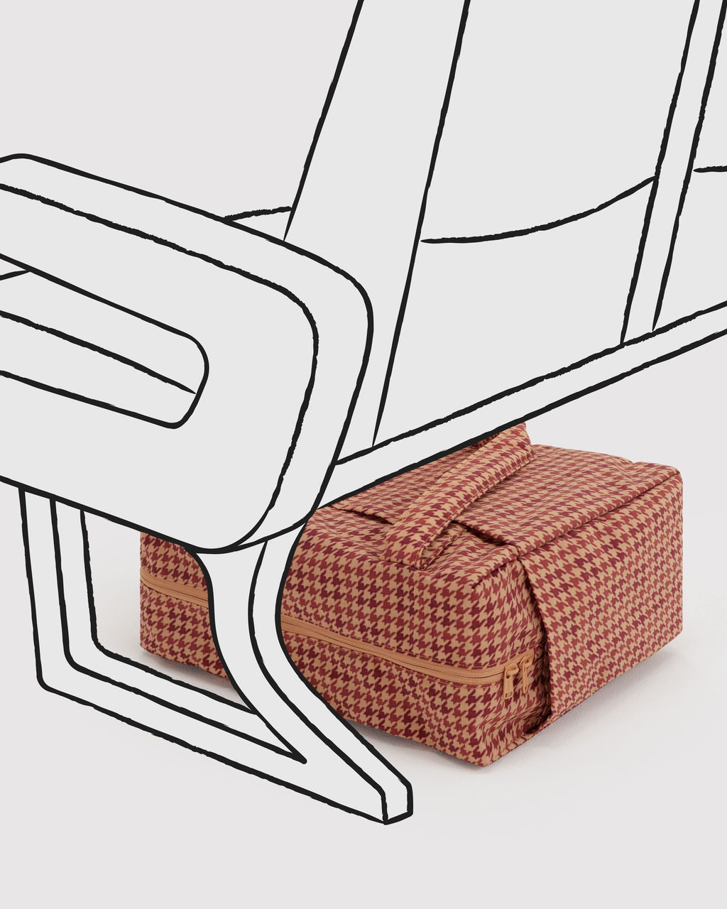 Small Cloud Carry-On in Tan Houndstooth - Organized Travel Carry