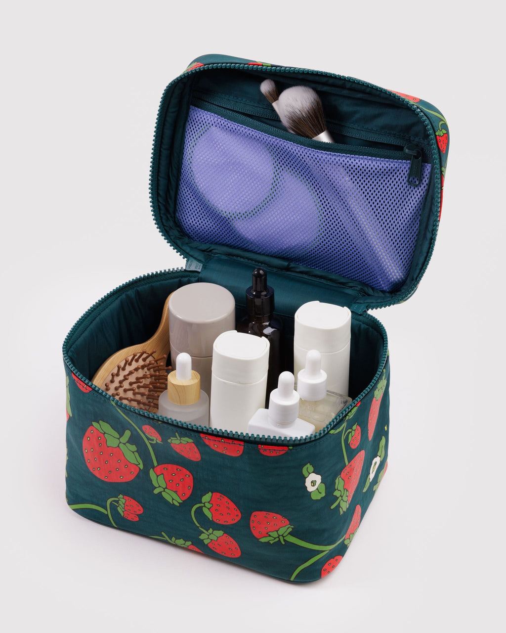 Large Cosmetic Case in Strawberry Blossom - Easy Packing and Storage