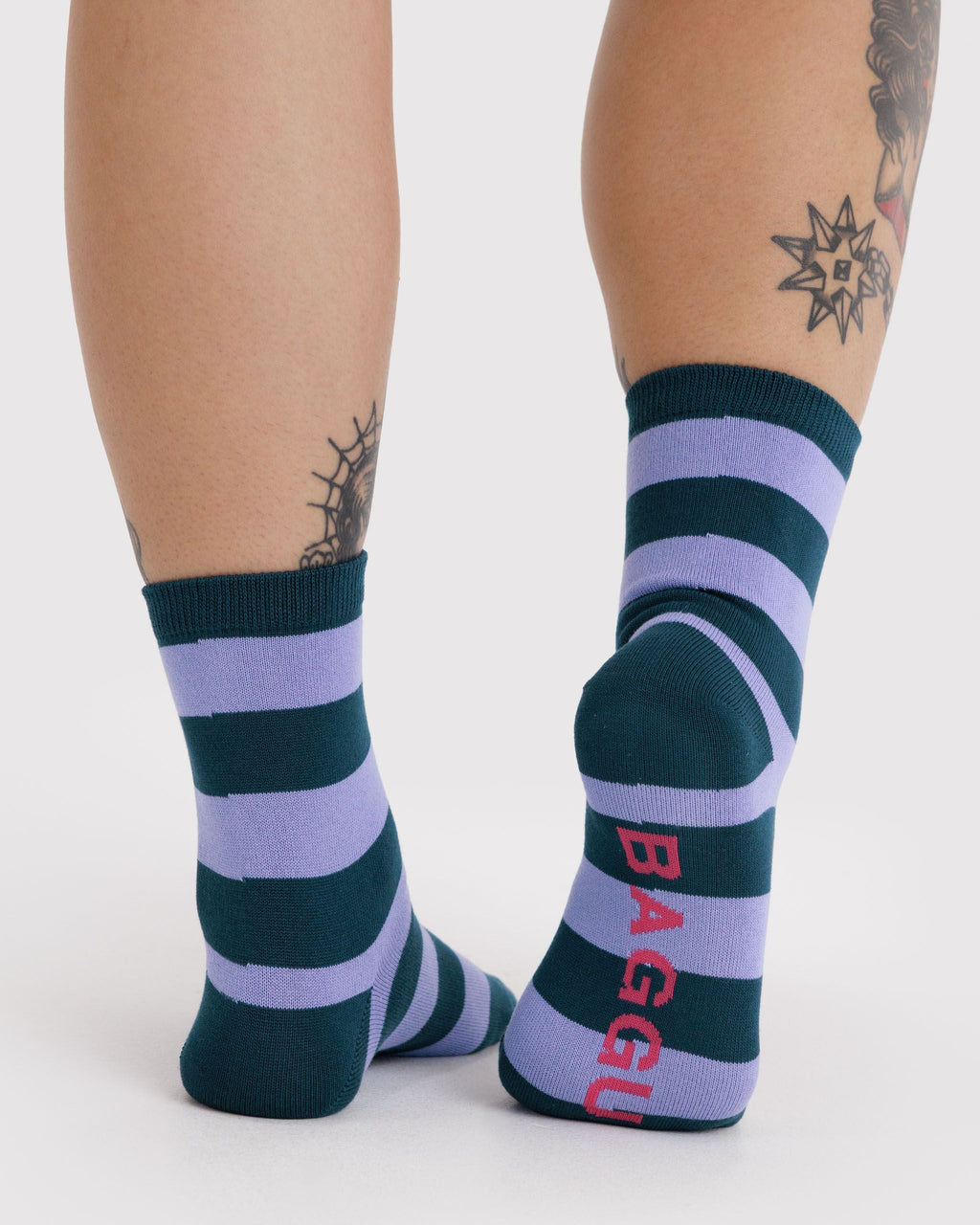 Crew Sock in Malachite Stripe - Comfortable Everyday Style