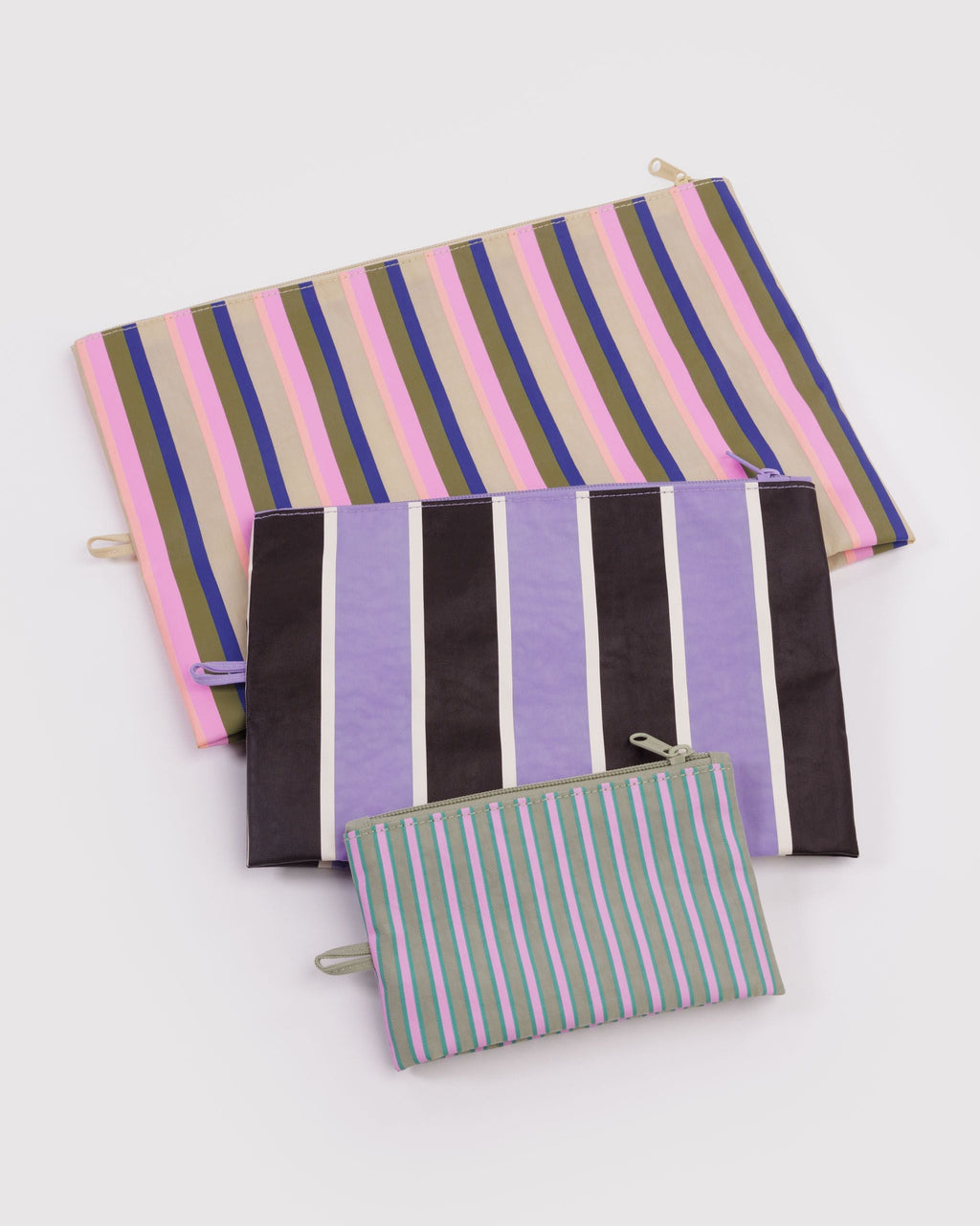 Go Pouch Set in Candy Shop Stripes - Easy Packing and Storage