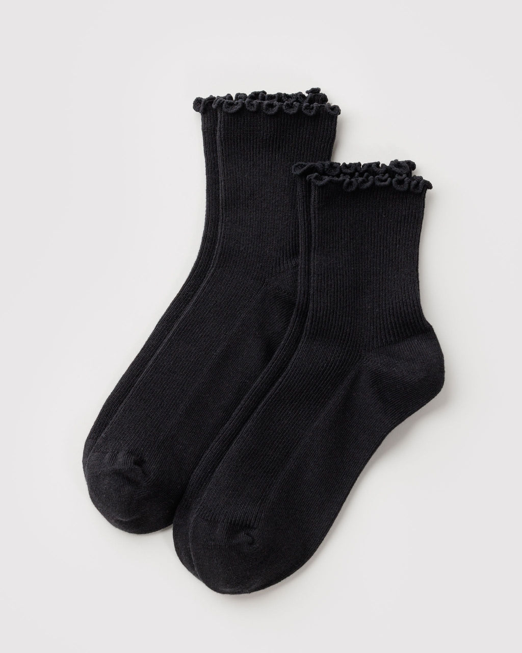Lettuce Edge Sock Set of 2 - Black