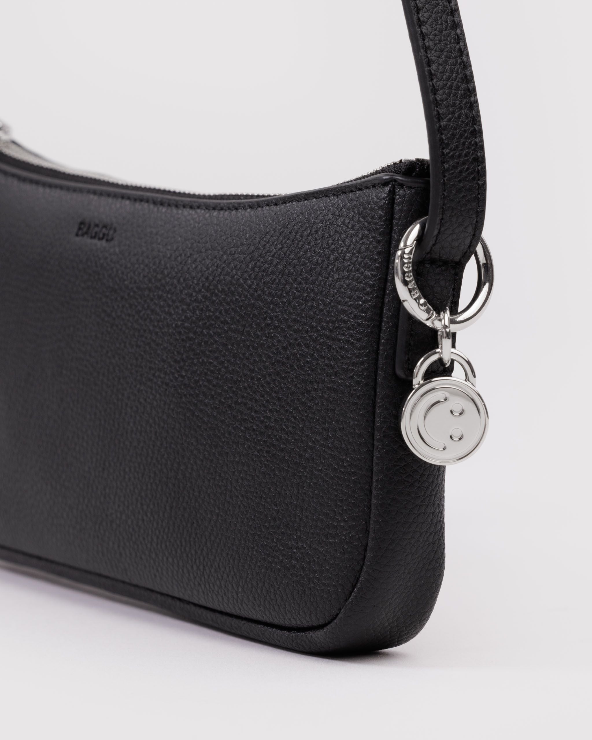 Recycled Leather Pochette in Black - Hands Free Everyday Carry