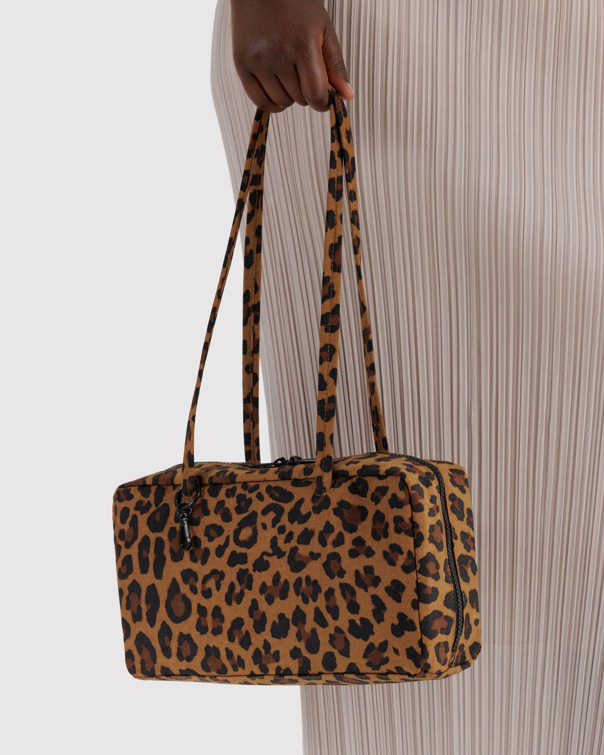 Nylon Bowler Bag in Leopard - Hands Free Everyday Carry