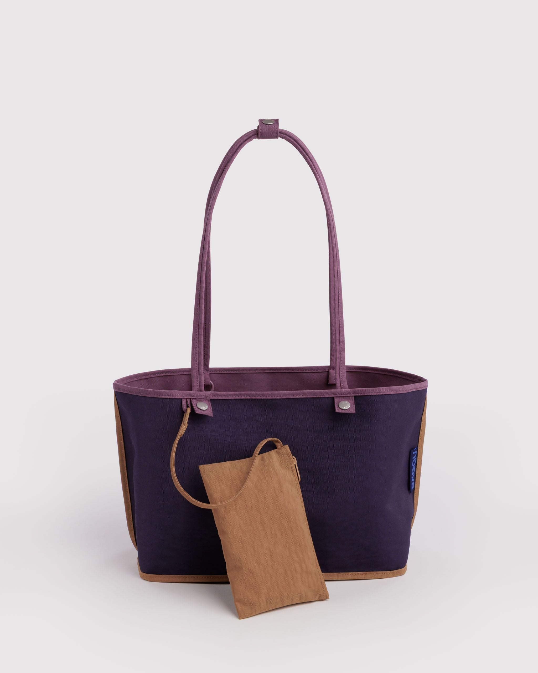 Medium Nylon Reversible Tote in Wild Plum Mix - Roomy Everyday Carry