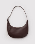 Medium Recycled Leather Flat Crescent - Brown