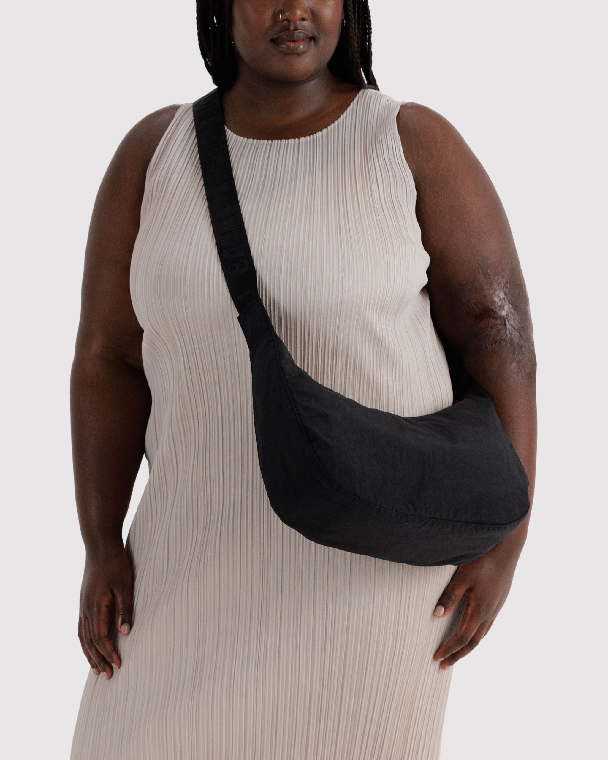 Medium Nylon Crescent Bag in Black - Hands Free Everyday Carry