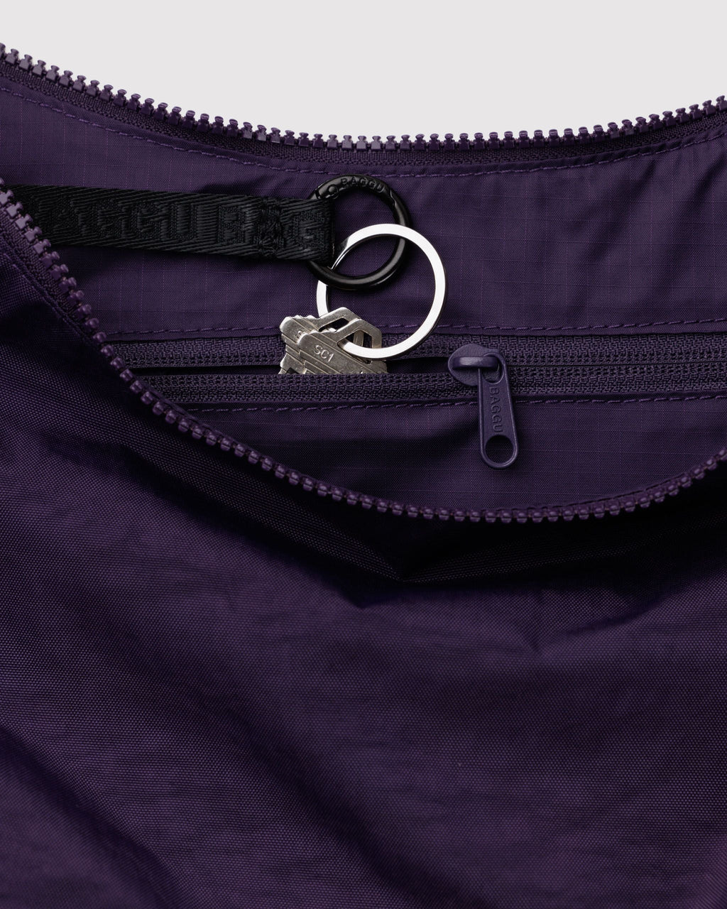 Medium Nylon Crescent Bag in Fig - Hands Free Everyday Carry