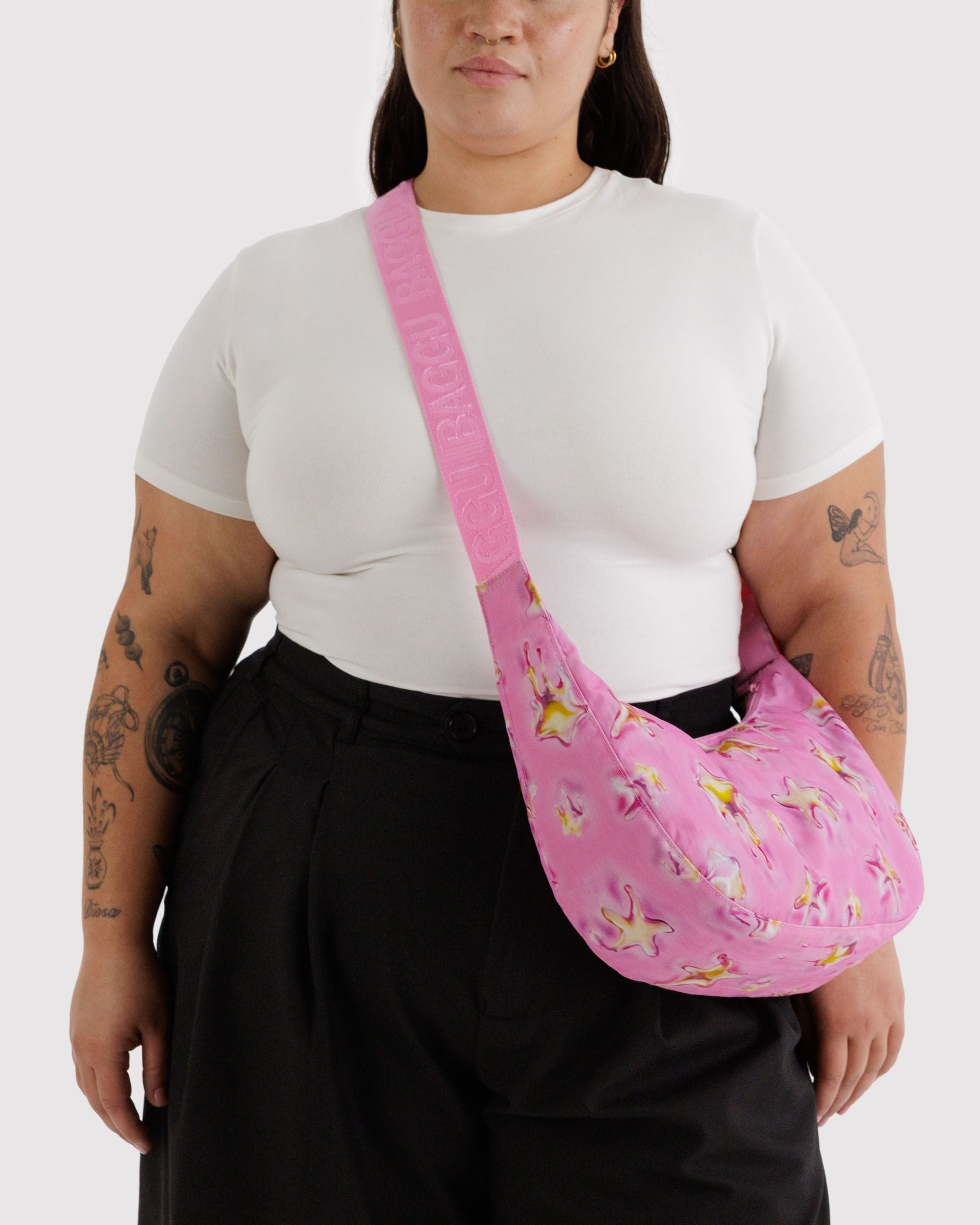 Medium Nylon Crescent Bag in Dancing Star - Hands Free Everyday Carry
