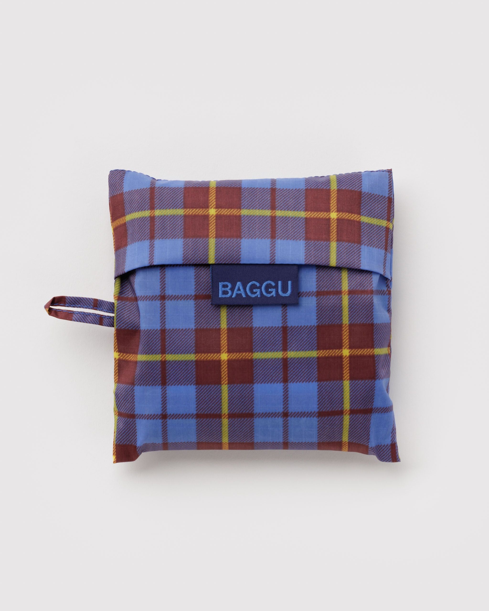 Standard Baggu in Blue Tartan - Reusable Everyday Carry