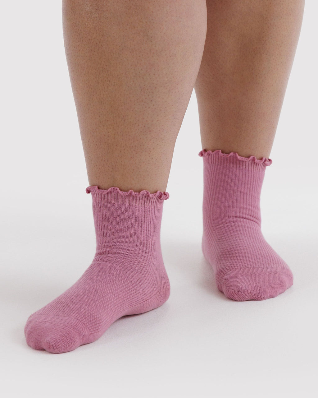 Lettuce Edge Sock Set of 2 in Wild Plum and Cherry