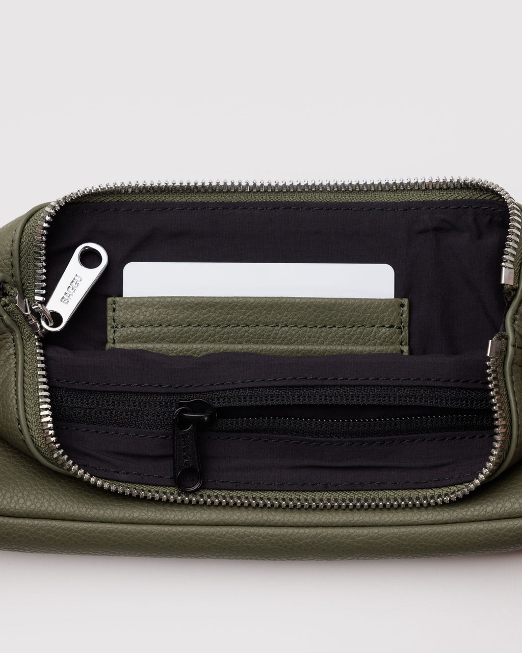 Recycled Leather Pochette in Loden - Hands Free Everyday Carry