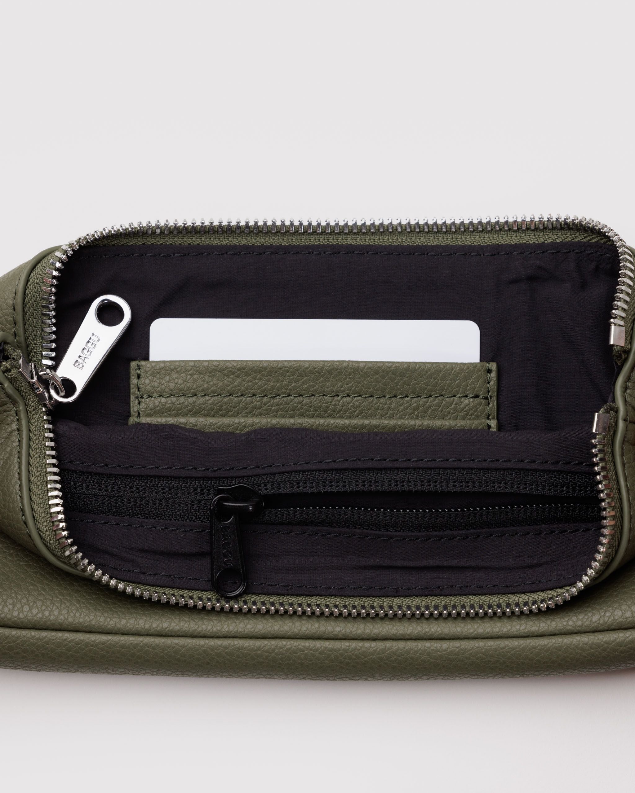 Recycled Leather Pochette in Loden - Hands Free Everyday Carry