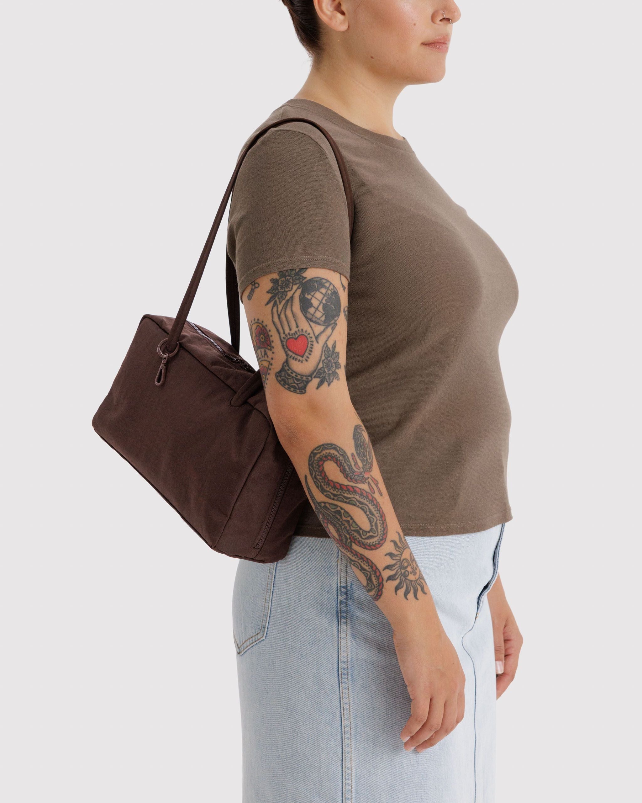 Nylon Bowler Bag in Coffee - Hands Free Everyday Carry