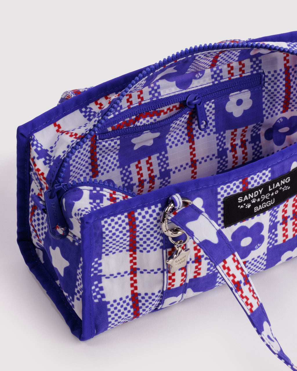 Mini Nylon Market Bag in Market Plaid Blue - Reusable Everyday Carry