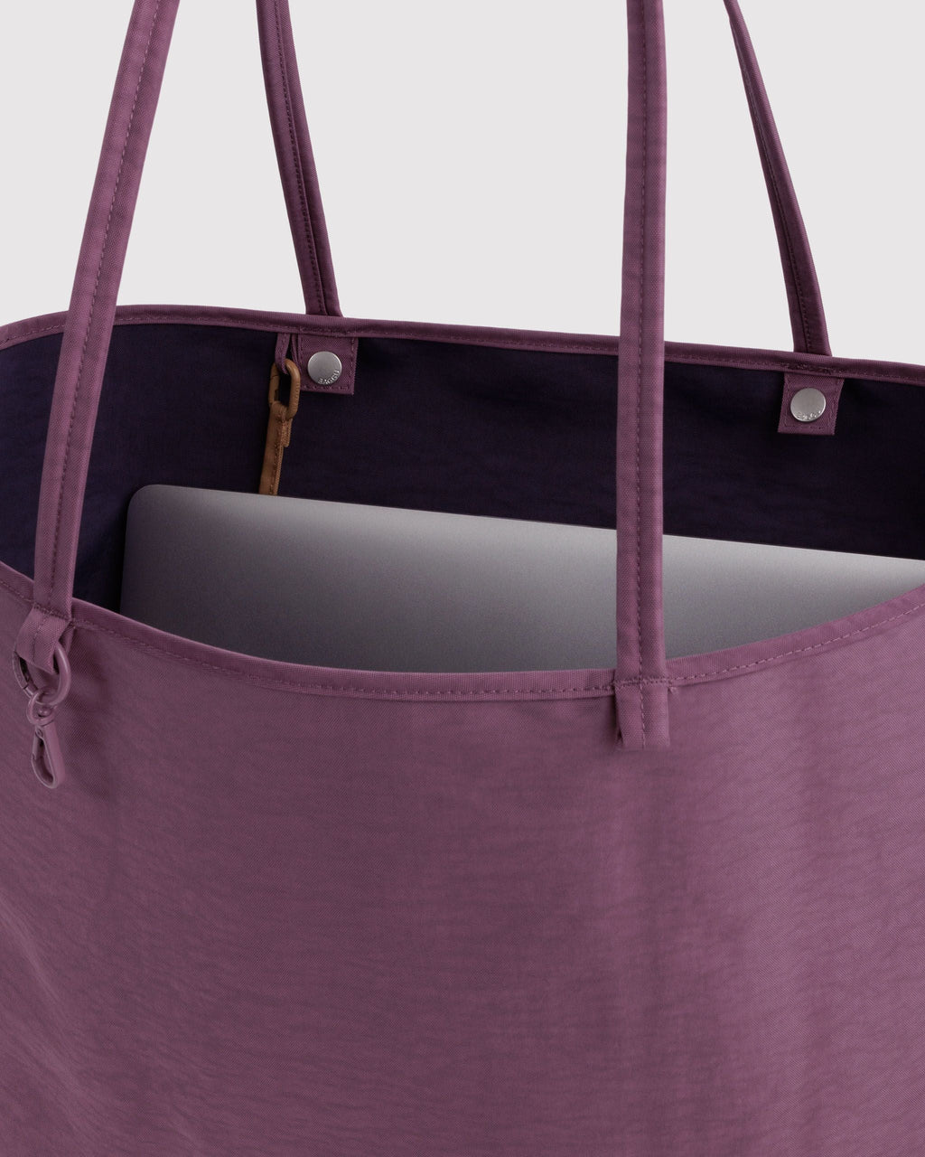 Large Nylon Reversible Tote in Wild Plum Mix - Roomy Everyday Carry