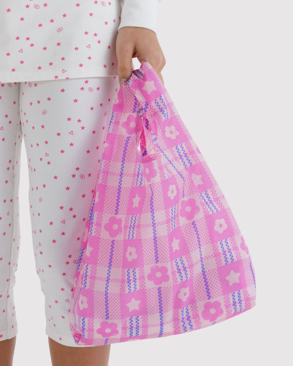 Baby Bow Baggu in Market Plaid Pink - Reusable Everyday Carry