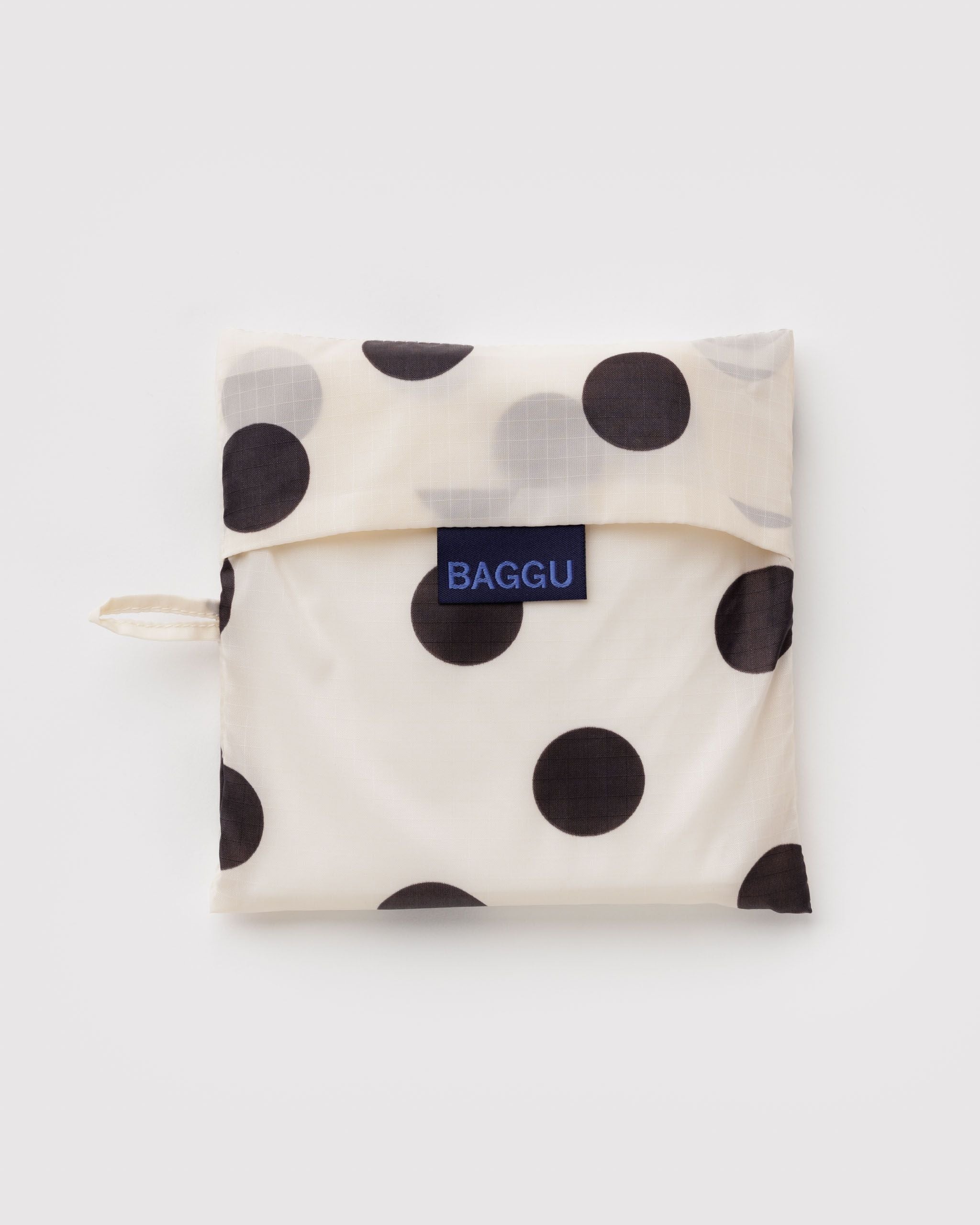 Big Baggu in Cream and Black Polka Dot - Reusable Everyday Carry